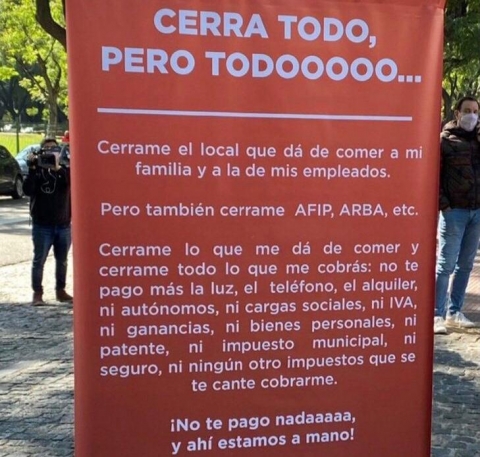 El testimonio del creador del cartel que se viralizó en las redes sociales: "Resume el sentimiento de todos los comercios de la Argentina"