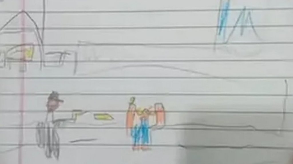 A un chico de 7 años rosarino le pidieron que haga un dibujo de su ciudad e hizo a una persona con un arma en la mano matando a otra