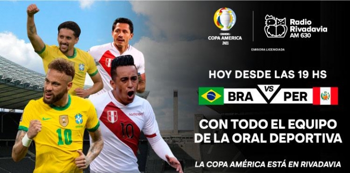 Brasil y Perú van por un lugar en la final de la Copa América y lo vivís por Rivadavia 630