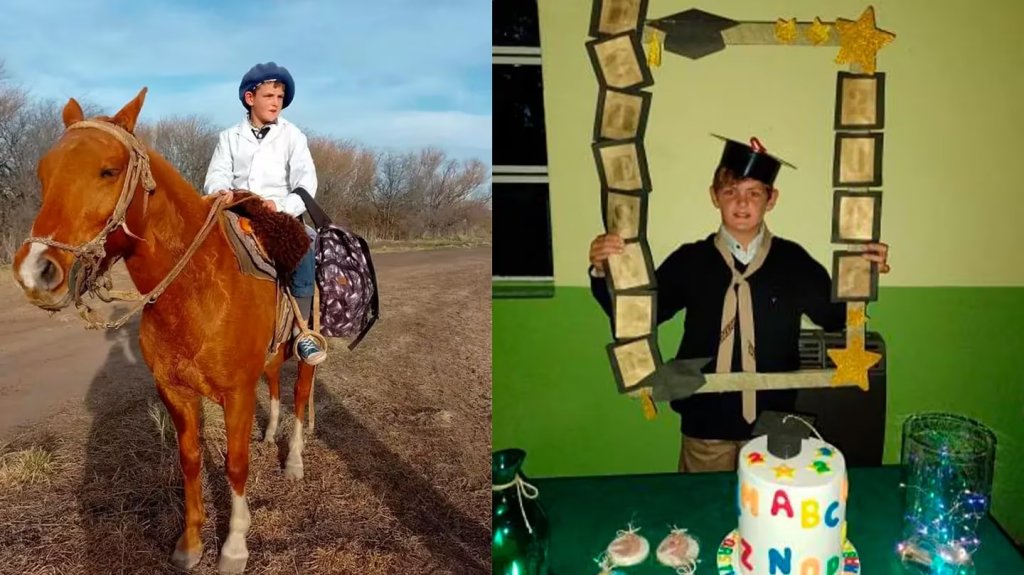 Vicente terminó la primaria: tiene 12 años y hacía 16 km a caballo para ir a la escuela