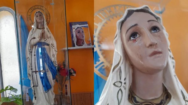 El misterio de la virgen de Vinará, que comenzó llorando lágrimas de sangre y ahora son de sangre