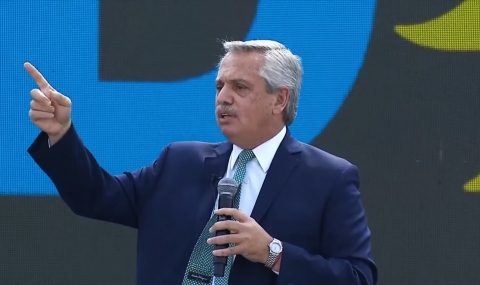 Alberto Fernández en el acto que encabezó hoy: "Hay un país que cree en un Estado presente y otro que no cree en la Justicia Social"
