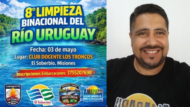 En la Municipalidad de El Soberbio, Misiones, organizan una limpieza binacional del Río Uruguay