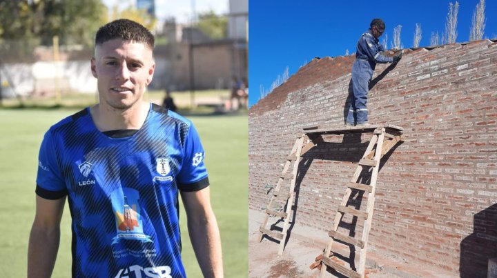 Enzo Rodríguez, el albañil y futbolista que sueña con ser profesional