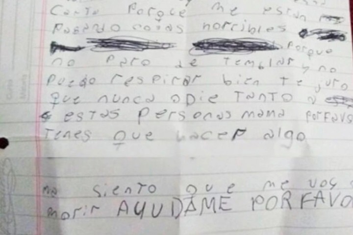 “Siento que me voy a morir, ayúdame por favor”: la desconsolada carta de una niña que sufre bullying a su madre
