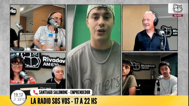 Tiene 19 años, ya es dueño de una hamburguesería y charló con la juventud del equipo de La Radio Sos Vos