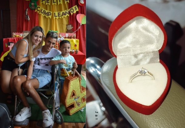 Sobrevivió a un balazo en la nuca y un año después le pidió casamiento a su novia