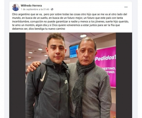 El indignado mensaje de un padre por su hijo que se fue a vivir a Dubai: "Los políticos están en las estupideces de la brecha"