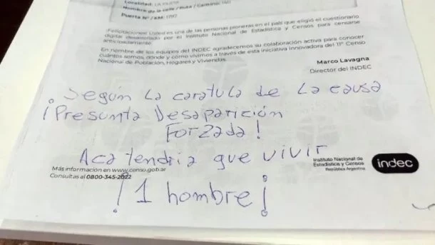Censo 2022: el fuerte mensaje que dejó el hijo de Julio López
