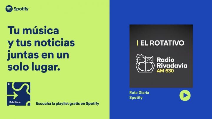 Spotify lanza &quot;Ruta Diaria&quot;: la primera playlist de noticias y el Rotativo de Radio Rivadavia formará parte del proyecto