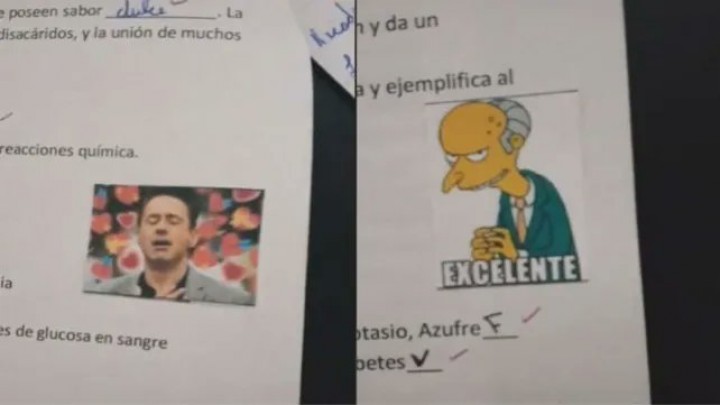 Una profesora corrigió los exámenes de sus alumnos con memes
