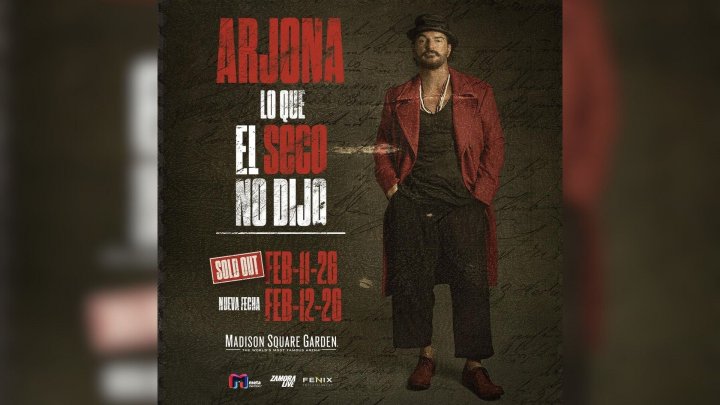 Ricardo Arjona agotó el Madison Square Garden en horas y sumó una nueva función