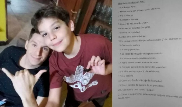Es viral en las redes sociales: la increíble lista de Santino para su visita a Buenos Aires